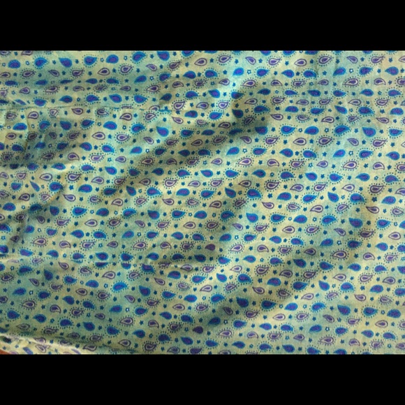 Vintage Blue/Green Print Dress - Picture 2 of 3